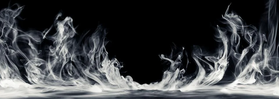 Real smoke exploding and swirling outwards. Dramatic smoke or fog effect fo.. Stock Photos