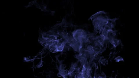 Real smoke from incense on black background, smoke overlay in slow motion. Cl Stock Footage 280653543
