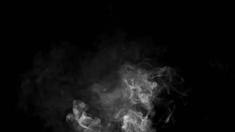 Real smoke from incense on black background, smoke overlay in slow motion. Cl Stock Footage 280658109