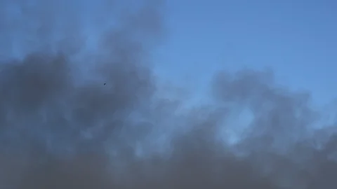 Real smoke from a major fire Stockbeeldmateriaal 90503724