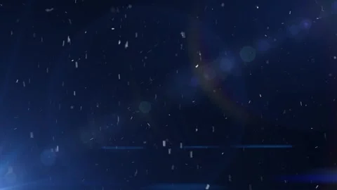 Real snow on black background, blue lighting, lens flare, blizzard Stock Footage 255677361