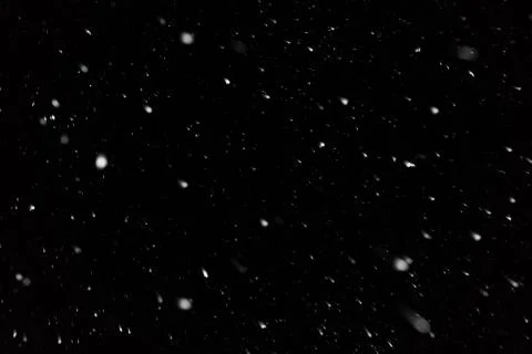 Real snow on black background Stock Photos