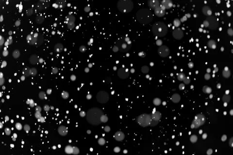 Real snow on black background Stock Photos