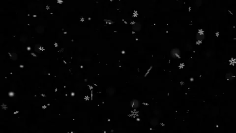 Real Snow, falling snow isolated on black background in 4K to be used for compos Stock Footage 145253905