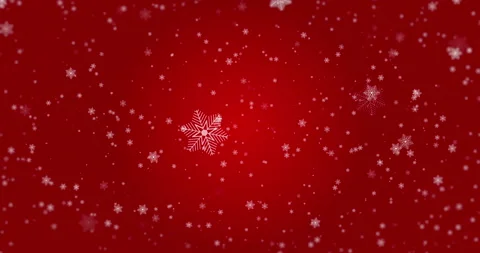 Real Snow, falling snow isolated on red transparent background background in 4K Stock Footage