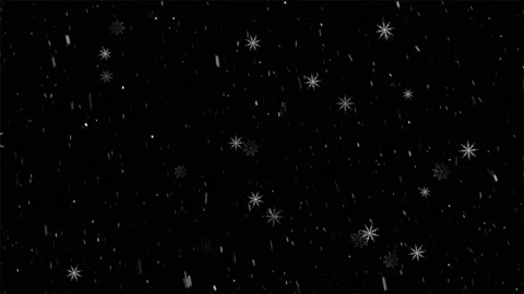 Real Snow, falling snow isolated on black background. Stock Footage 171052925