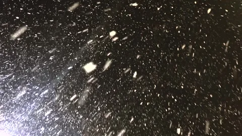 Real snow falls on camera. Falling snow. Heavy snowfall video. Winter fairy tale Stock Footage 261222497