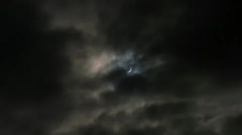 Real solar eclipse view 4k march 20 2015 halloween horror spooky background Stock Footage 49595067