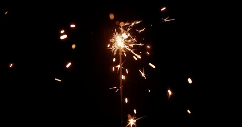 Real Sparks FX on Black Background Stockbeeldmateriaal 122582782