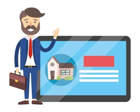 Real state agent cartoon Stock Illustration