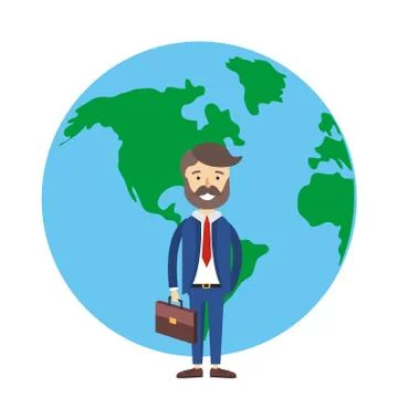 Real state agent cartoon Stock Illustration