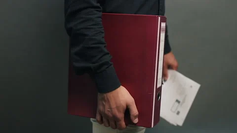 Real State Agent Holding File Folder And Documents Stock Footage 132917910