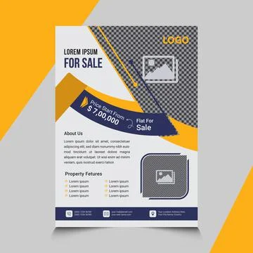 Real state flyer template design Stock Illustration