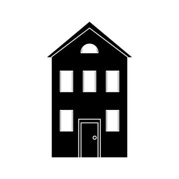 Real state house two floor pictogram Stock Illustration