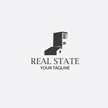 Real State Logo with style Modern Stock Illustration