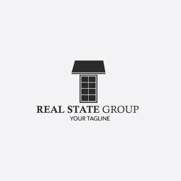 Real State Logo with style Modern Stock Illustration