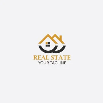 Real State Logo with style Modern Stock Illustration