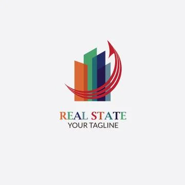 Real State Logo with style Modern Stock Illustration
