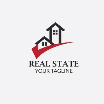 Real State Logo with style Modern Stock Illustration