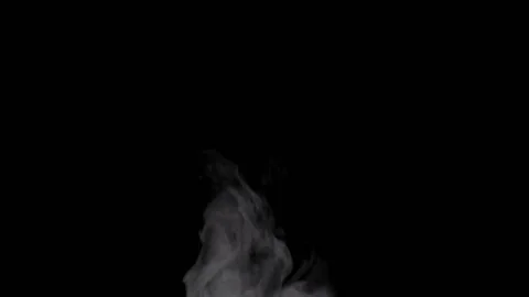 Steam smoke on black background. White S, Stock Video