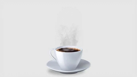 Real Steam Loop Tea Cup With Alpha Channel Stockbeeldmateriaal 333229465