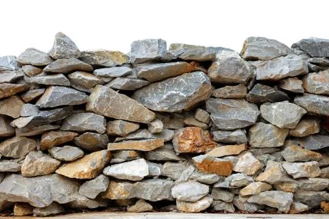Real stone wall texture background stacked layers are uneven Photos