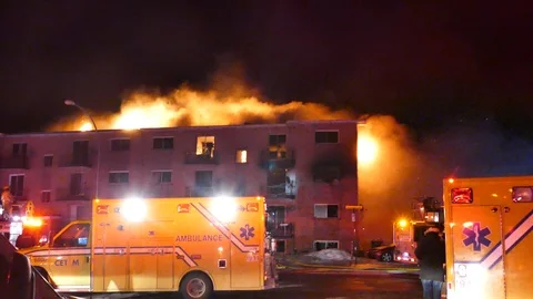 Real structure fire Stock Footage 105281009