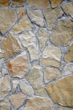 Real surface stone wall with cement 写真素材