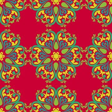 Real Tatar seamless pattern. Islamic tulip, floral geometry. Culture of the.. Stock Illustration