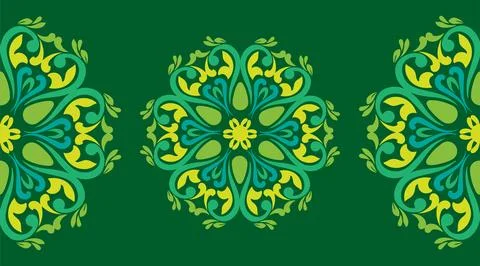 Real Tatar seamless pattern. Islamic tulip, floral geometry. Culture of the T Stock Illustration