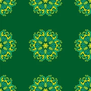 Real Tatar seamless pattern. Islamic tulip, floral geometry. Culture of the T Stock Illustration