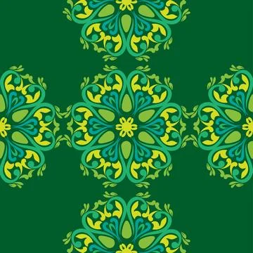 Real Tatar seamless pattern. Islamic tulip, floral geometry. Culture of the T Stock Illustration