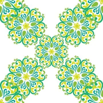Real Tatar seamless pattern. Islamic tulip, floral geometry. Culture of the.. Stock Illustration