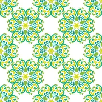 Real Tatar seamless pattern. Islamic tulip, floral geometry. Culture of the T Stock Illustration