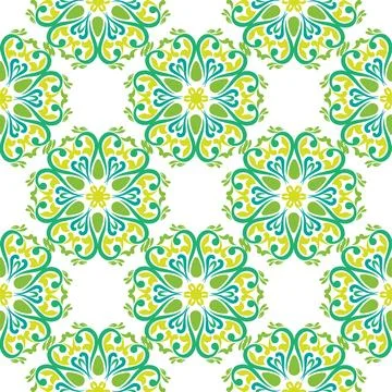 Real Tatar seamless pattern. Islamic tulip, floral geometry. Culture of the.. Stock Illustration
