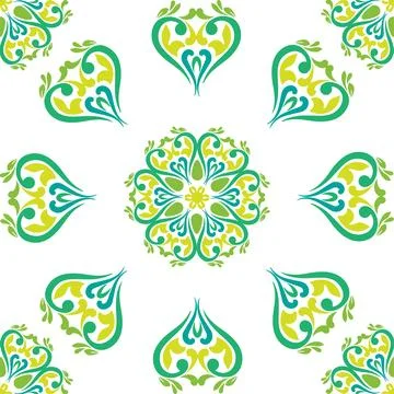Real Tatar seamless pattern. Islamic tulip, floral geometry. Culture of the.. Stock Illustration