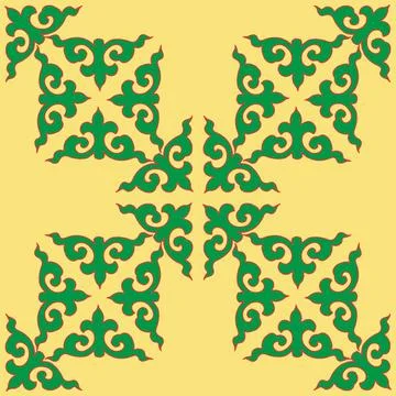 Real Tatar seamless pattern. Islamic tulip, floral geometry. Culture of the T Stock Illustration