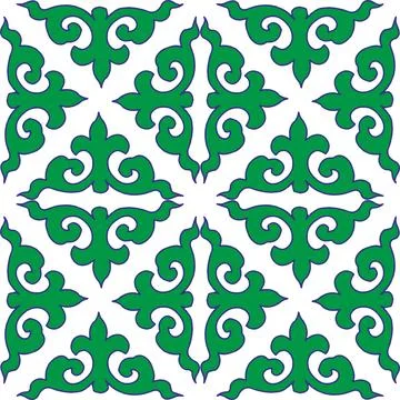 Real Tatar seamless pattern. Islamic tulip, floral geometry. Culture of the.. Stock Illustration