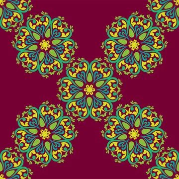 Real Tatar seamless pattern. Islamic tulip, floral geometry. Culture of the T Stock Illustration