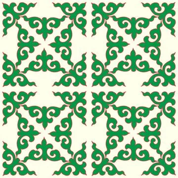 Real Tatar seamless pattern. Islamic tulip, floral geometry. Culture of the T Stock Illustration
