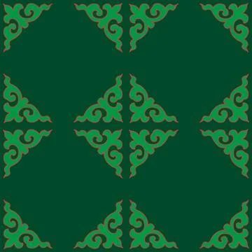 Real Tatar seamless pattern. Islamic tulip, floral geometry. Culture of the T Stock Illustration