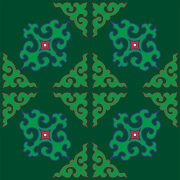 Real Tatar seamless pattern. Islamic tulip, floral geometry. Culture of the T Stock Illustration