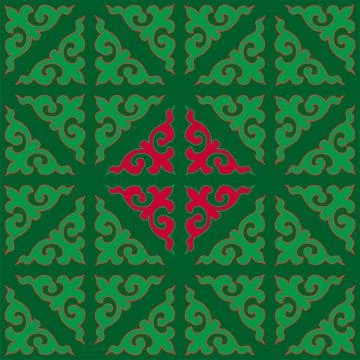 Real Tatar seamless pattern. Islamic tulip, floral geometry. Culture of the.. Stock Illustration