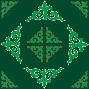 Real Tatar seamless pattern. Islamic tulip, floral geometry. Culture of the.. Stock Illustration