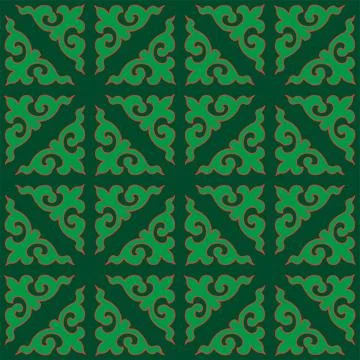 Real Tatar seamless pattern. Islamic tulip, floral geometry. Culture of the.. Stock Illustration