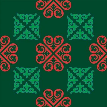 Real Tatar seamless pattern. Islamic floral geometry. Culture of the Tatar pe イラスト素材