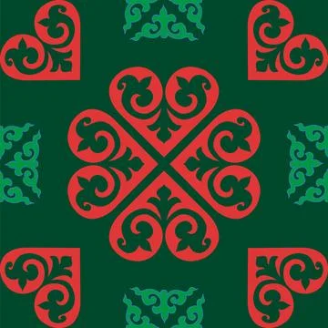 Real Tatar seamless pattern. Islamic floral geometry. Culture of the Tatar .. Illustrazione stock