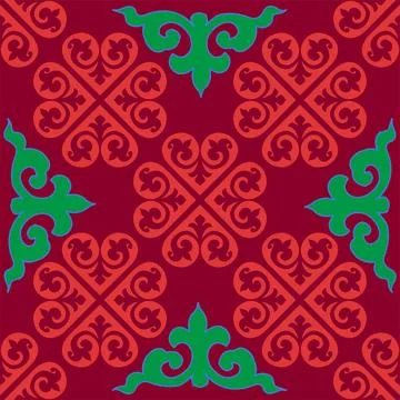 Real Tatar seamless pattern. Islamic floral geometry. Culture of the Tatar .. Stock Illustration