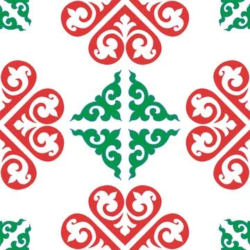 Real Tatar seamless pattern. Islamic floral geometry. Culture of the Tatar pe Stock Illustration