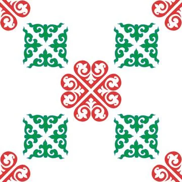Real Tatar seamless pattern. Islamic floral geometry. Culture of the Tatar pe Stock Illustration
